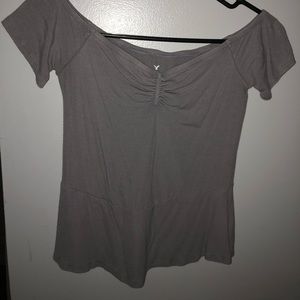 Gray off the shoulder top